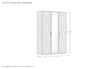 Cherie von vito - Kleiderschrank Asteiche mit Softclose-Funktion