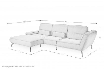 SO 4500 von set one by Musterring - Couchgarnitur links creme