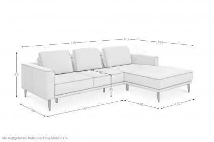 Sunfort von set one by Musterring - Ecksofa Variante rechts silver