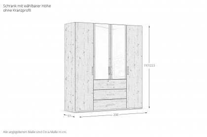 Cherie von vito - Schrank mit Schubladen Asteiche - Spiegel