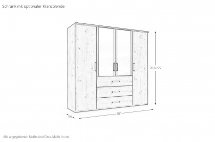 Cherie von vito - Schrank mit Schubladen Asteiche - Spiegel