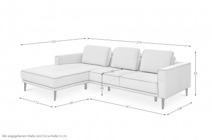 Sunfort von set one by Musterring - Ecksofa Variante links silver