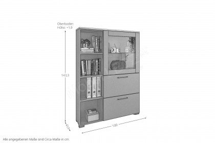 flow by rb 105 von Röhr-Bush - Home-Office-Möbel mit Vitrine