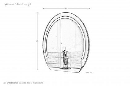 Valpin sleeping von Voglauer - Schminktisch Eiche Altholz - Glas optiwhite