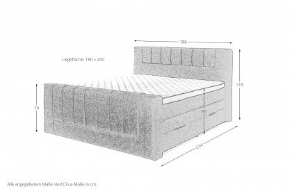 Kenosha-BX2450 von Sun Garden - Boxspringbett mit Bettkasten anthrazit