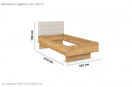 Cherie von vito - Bett 100x200 cm mit Polsterkopfteil