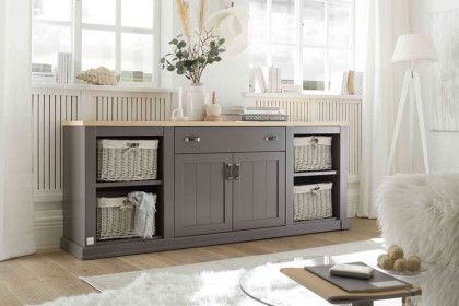 Sylt Living von Wehrsdorfer - Sideboard in Lack stone/ Asteiche