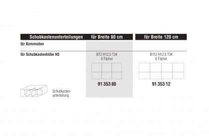 Navera von Nolte - Schubkastenkommode basaltgrau/ Silbereiche