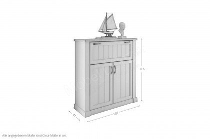 Sylt Living von Wehrsdorfer - Highboard in Lack mint/ Asteiche