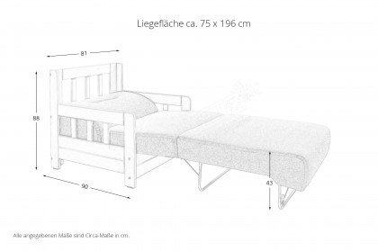 Camino von Benformato - Schlafsofa in Rot 150 x 196