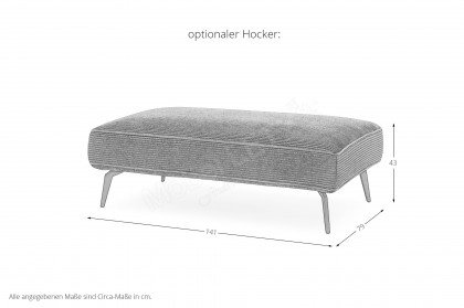 SO 4500 von set one by Musterring - Ecksofa Variante links silber