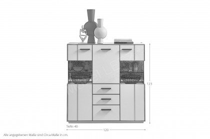 Lots von vito - Highboard mit zwei Glasausschnitten