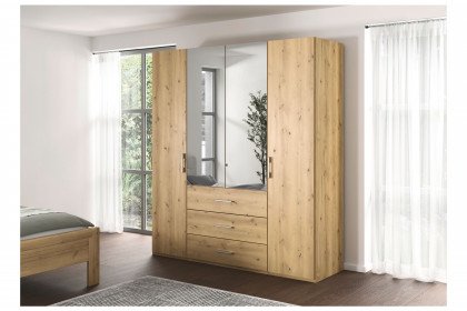 Vaiana von Rauch Black - Kombi-Kleiderschrank Asteiche ca. 223 cm hoch