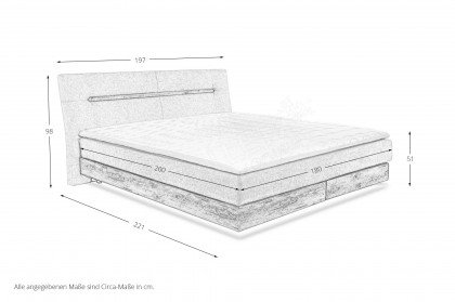 Hetty von Jockenhöfer - Boxspringbett 180 hellbeige