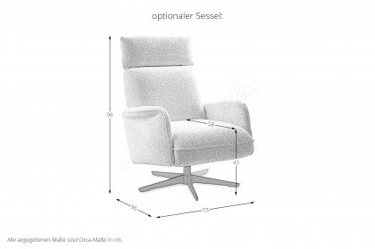 MR 455 von Musterring - Ecksofa Ausführung rechts beige