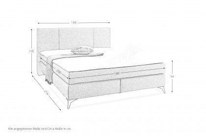 Alva von Jockenhöfer - Boxspringbett 180 grau