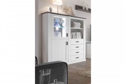 Sylt Living von Wehrsdorfer - Highboard mit Glasausschnitt