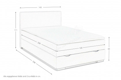 Racer von Meise Möbel - Boxspringbett 140 in Weiß 2. Wahl