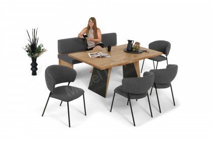 Vtektura living von Voglauer - Essgruppe Metall schwarz/ Wildeiche rustiko
