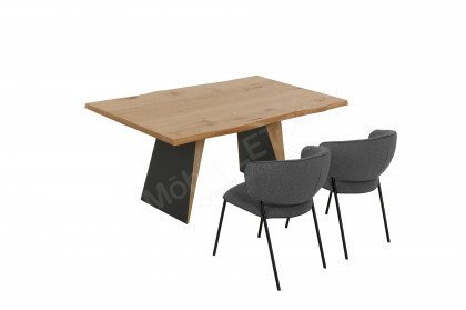 Vtektura living von Voglauer - Essgruppe Metall schwarz/ Wildeiche rustiko