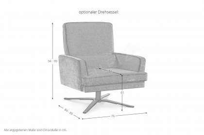 MR 4580 von Musterring - Polstersofa gelb