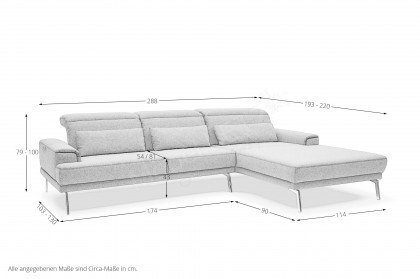 MR 4580 von Musterring - Eckcouch Variante rechts light-grey