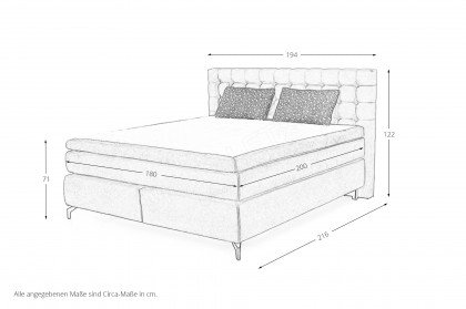 Juna von Jockenhöfer - Boxspringbett 180 dunkelgrau