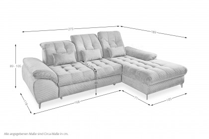 Delphino von Benformato - Ecksofa rechts aqua