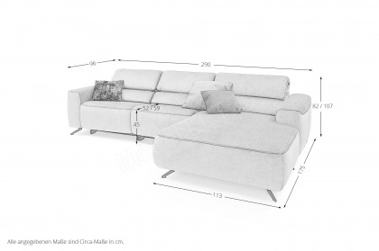 MR 260 von Musterring - Ecksofa rechts platin