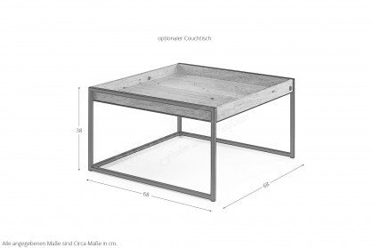 CT100 von Musterring - Couchtisch Wildeiche/ anthrazit matt