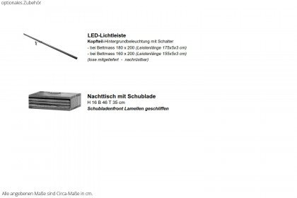 Strella von Sprenger Möbel - Doppelbett mit Lamellen-Kopfteil