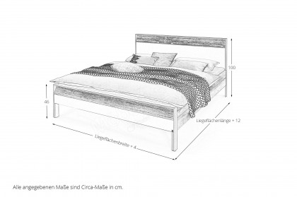 Joline von Musterring - Doppelbett 180x200 cm weiß - Wildeiche - Spaltholz