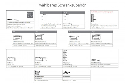 Barcelona von Rauch Blue - Schrank 181 Eiche Artisan - grau-metallic