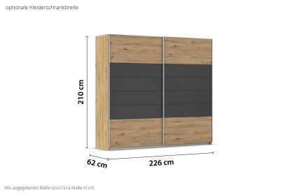 Barcelona von Rauch Blue - Schrank 181 Eiche Artisan - grau-metallic