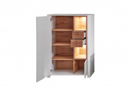 Serpio von Innostyle - Highboard in Weiß/ Wildbuche mit LED-Beleuchtung