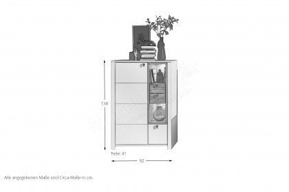 Serpio von Innostyle - Highboard in Weiß/ Wildbuche mit LED-Beleuchtung