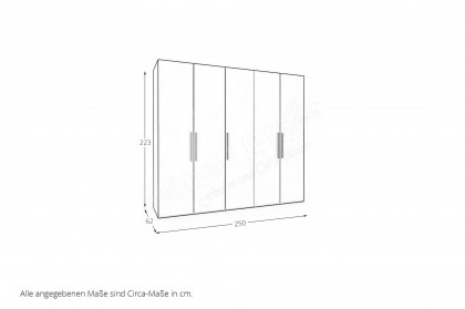 Joline von Musterring - moderner Kleiderschrank graphit-grau 5-türig