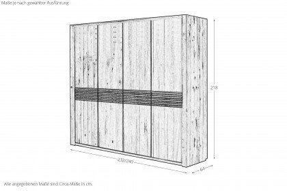 Strella von Sprenger Möbel - Drehtürenschrank Sumpfeiche mit Lamellen-Einsatz