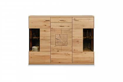 Portland von Musterring - Highboard Wildeiche massiv mit Hirnholz