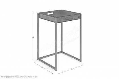 CT100 von Musterring - Beistelltisch Eiche schwarz/ anthrazit matt