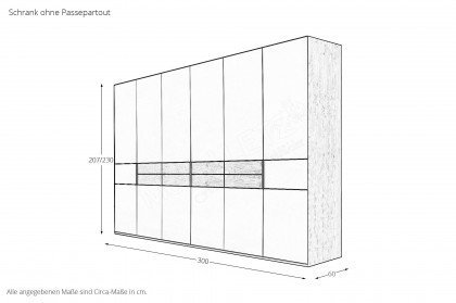 Madiva von Musterring - Kleiderschrank System 2 weiß - Balkeneiche-Furnier