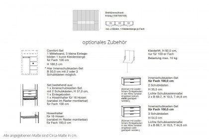 Madiva von Musterring - Kleiderschrank System 2 weiß - Balkeneiche-Furnier