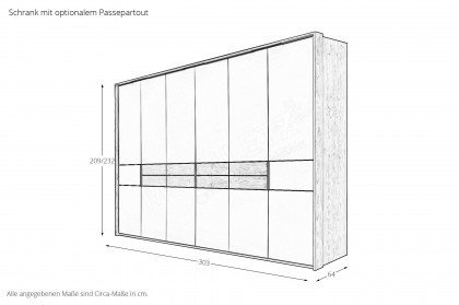 Madiva von Musterring - Kleiderschrank System 2 weiß - Balkeneiche-Furnier