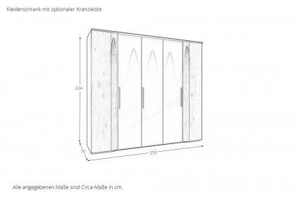 Joline von Musterring - Drehtürenschrank 5-türig graphit - Eiche - Spaltholz