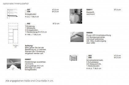 Joline von Musterring - Drehtürenschrank 5-türig graphit - Eiche - Spaltholz