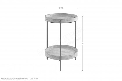CT100 von Musterring - Beistelltisch in Wildeiche hell/ anthrazit matt