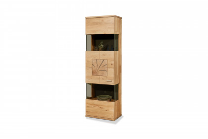 Portland von Musterring - Vitrine Wildeiche massiv mit Bronzeglas