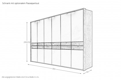 Madiva von Musterring - Schrank System 1 Balkeneiche-Furnier - Lack manhattan