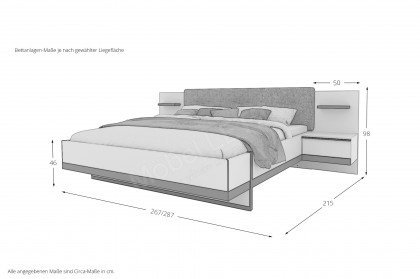 Navera von Nolte - Bett inklusive Nachtschränken & gepolsterter Rückenlehne