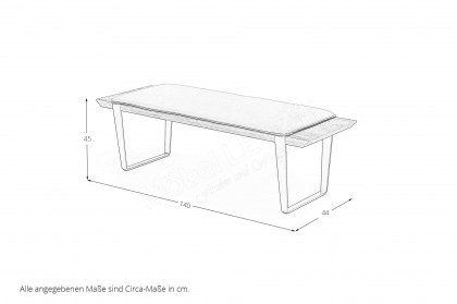 Jovanna von Musterring - Bettbank Wildeiche mit Sitzpolster & Metallkufen